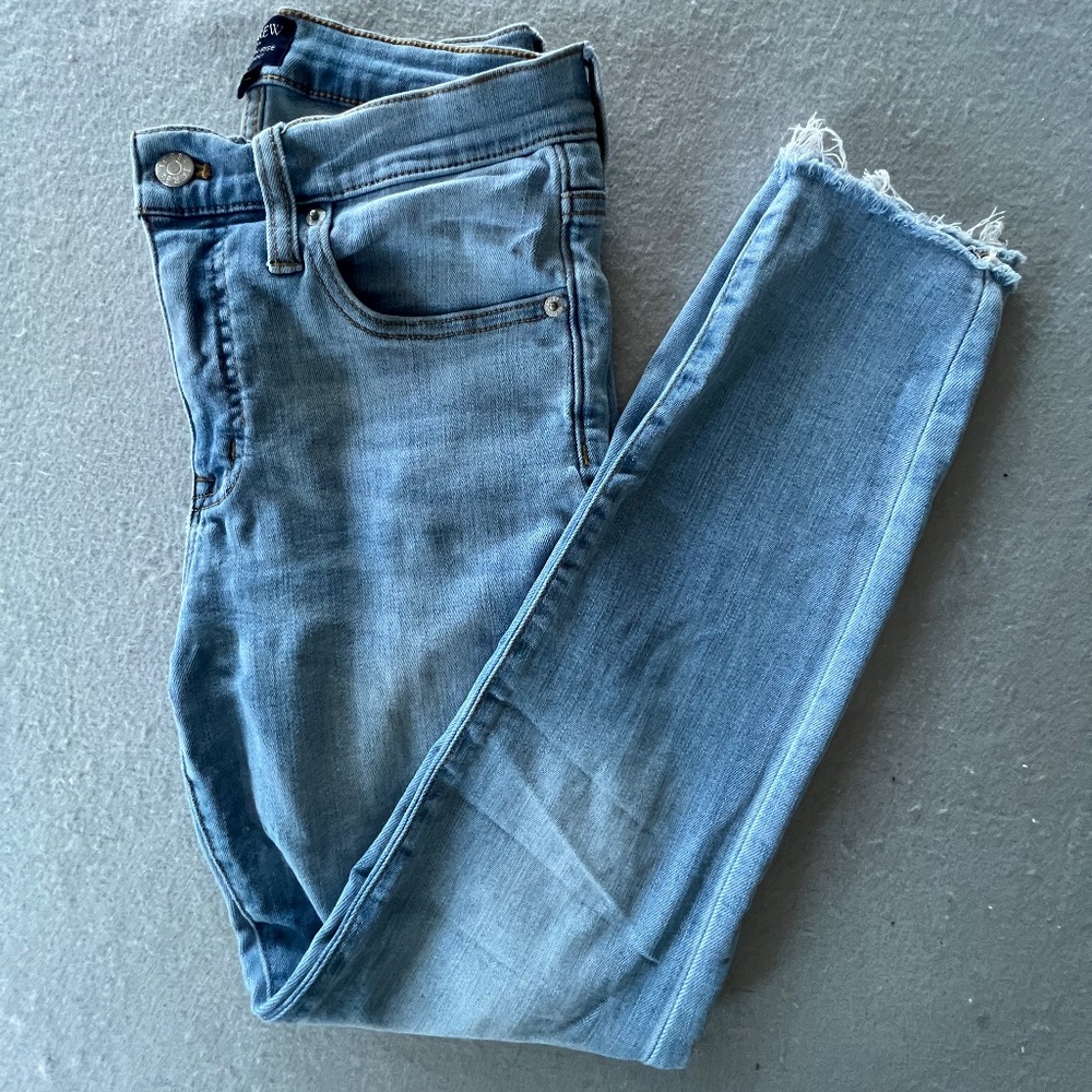 J.Crew High Rise Skinny Jeans Frayed Hem